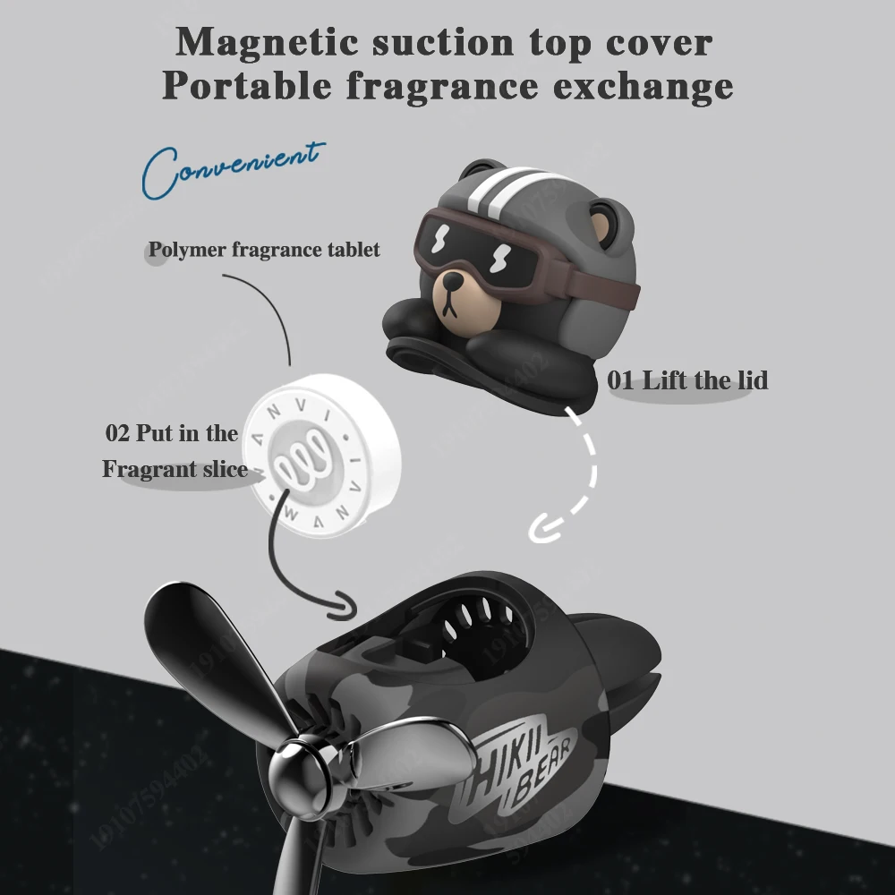 Pilot Bear Air Freshener Perfume Diffuser Interior Decoration Propeller