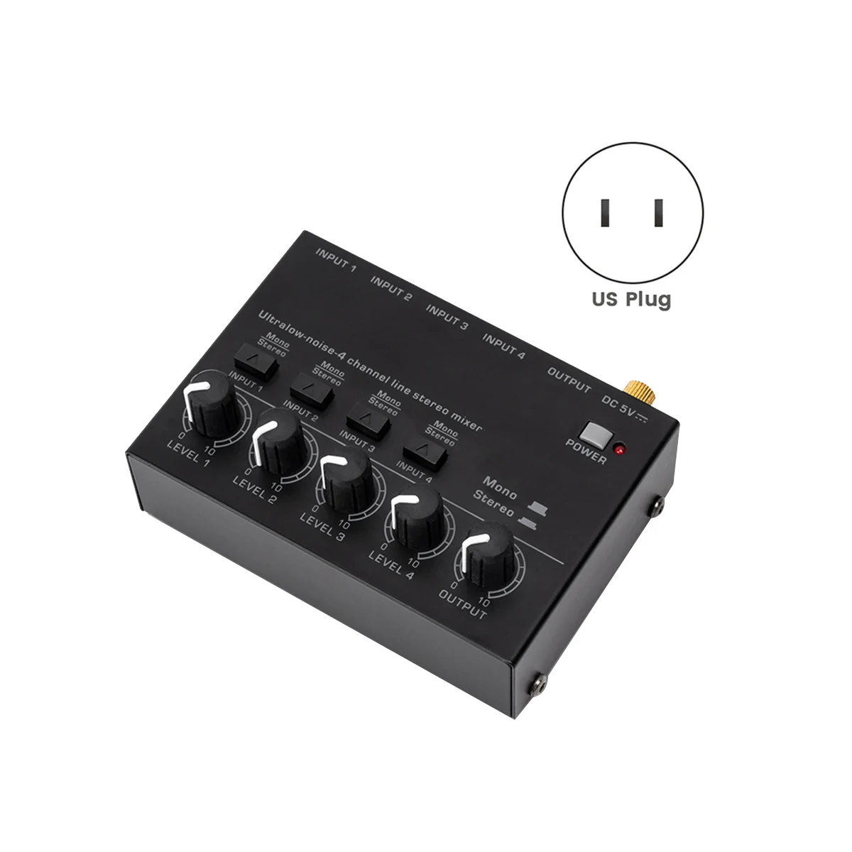 Mini Stereo Mixer MAX400 Ultralow Noise 4 Channels Mixers Mixing
