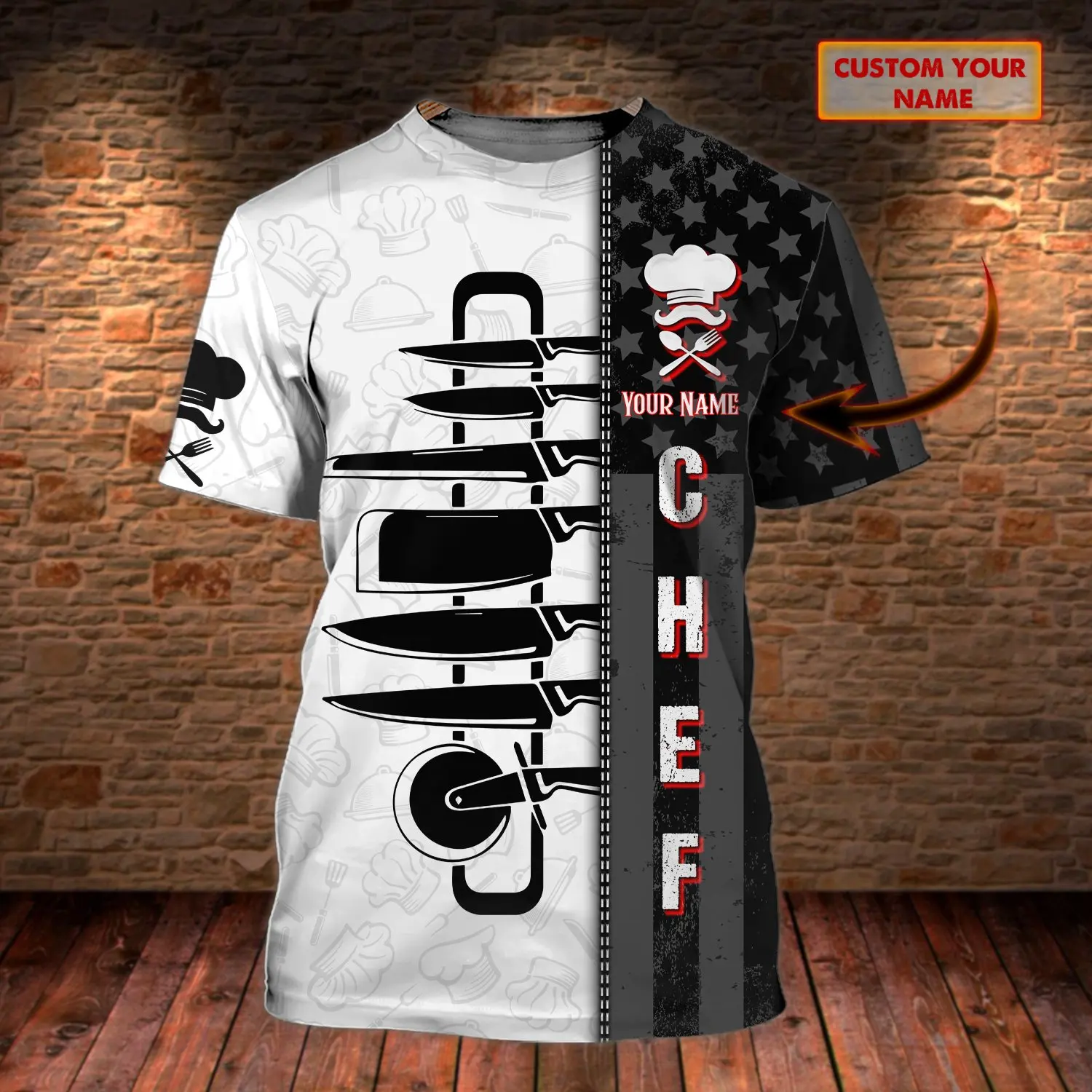 2025, heißer Verkauf, modisches T-Shirt, Kochgeschenke, personalisierter Name, 3D-gedruckt, Herren-Sommer-Kurzarm, Unisex, lässiges Sport-T-Shirt DW37 – Detail 7