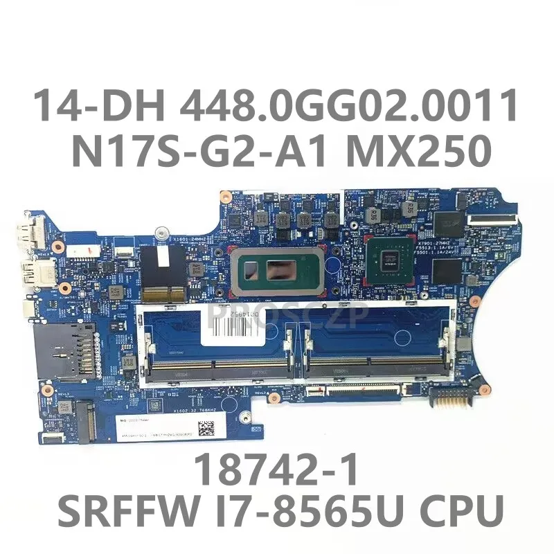 

Материнская плата для ноутбука HP 14-DH 448.0GG02.0011 18742-1 с процессором SRFFW I7-8565U
