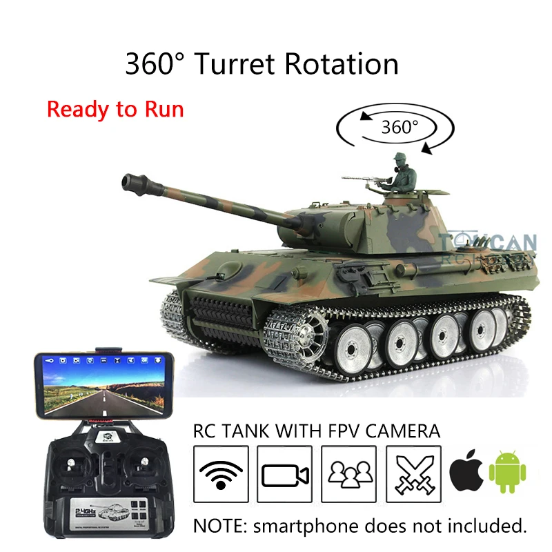 

Игрушки 1/16 Heng Long 7,0, персонализированный Военный танк Ver Panther FPV RTR RC 3819, металлические гусеницы, стальная коробка передач TH17292