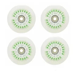Set of 4 LED Light-Up Inline Skate Wheels, 90A PU, Various Sizes - 68mm (Green)