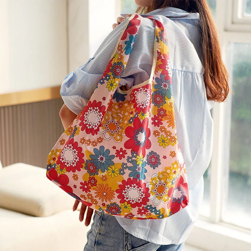 Eco-Friendly Waterproof Folding Tote: Large Reusable Shopping and Storage Bag