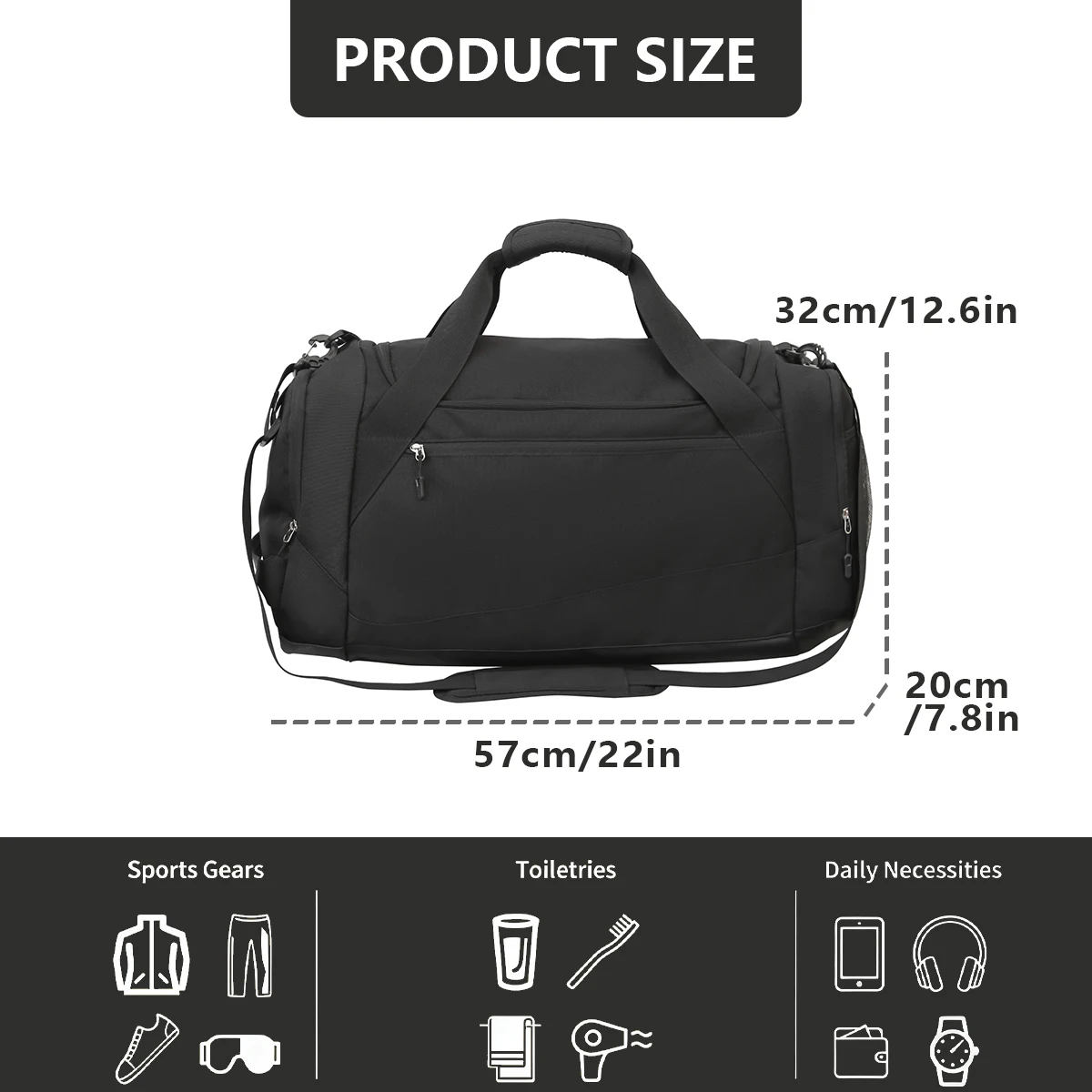 Imported Travel Bag, Large Capacity, Short-Distance Travel Storage Luggage Bag, Portable Lightweight Yoga Crossbody Sports Fitness Bag for Boarding