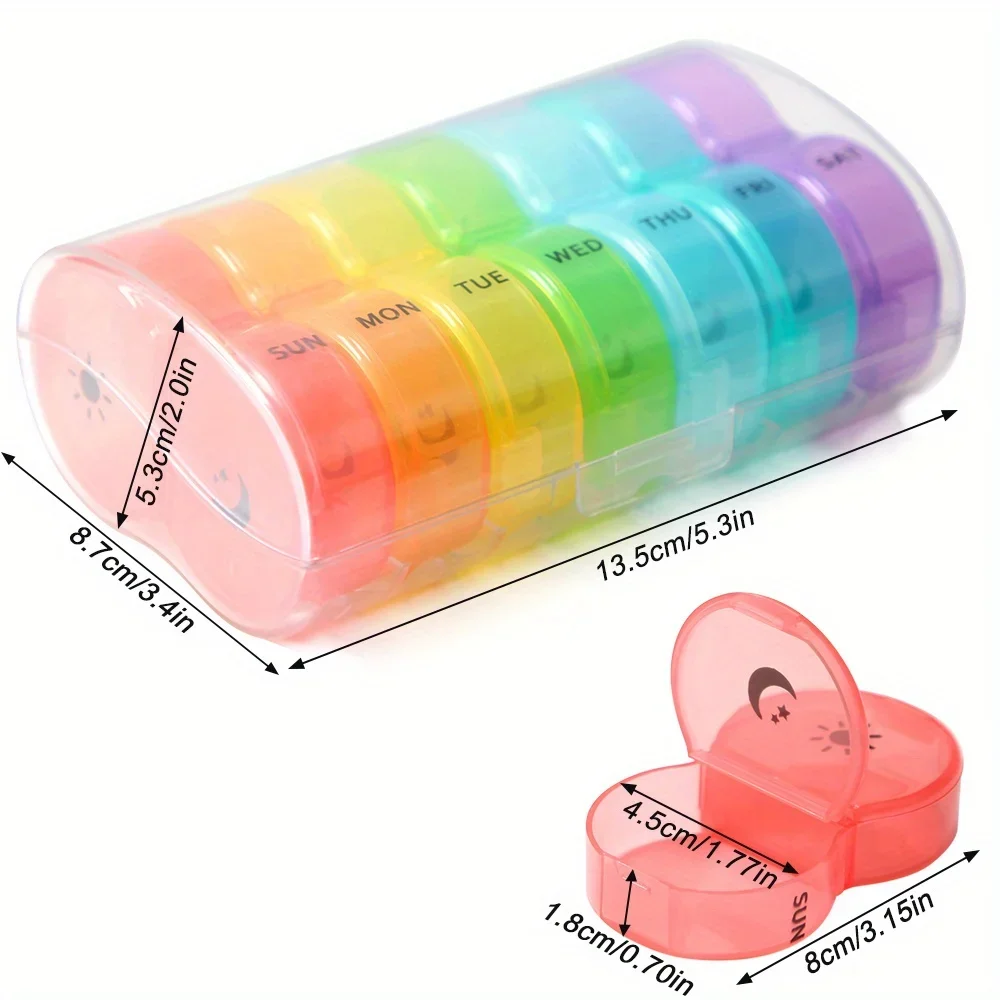 Weekly Large Travel Pill Organizer for Vitamins