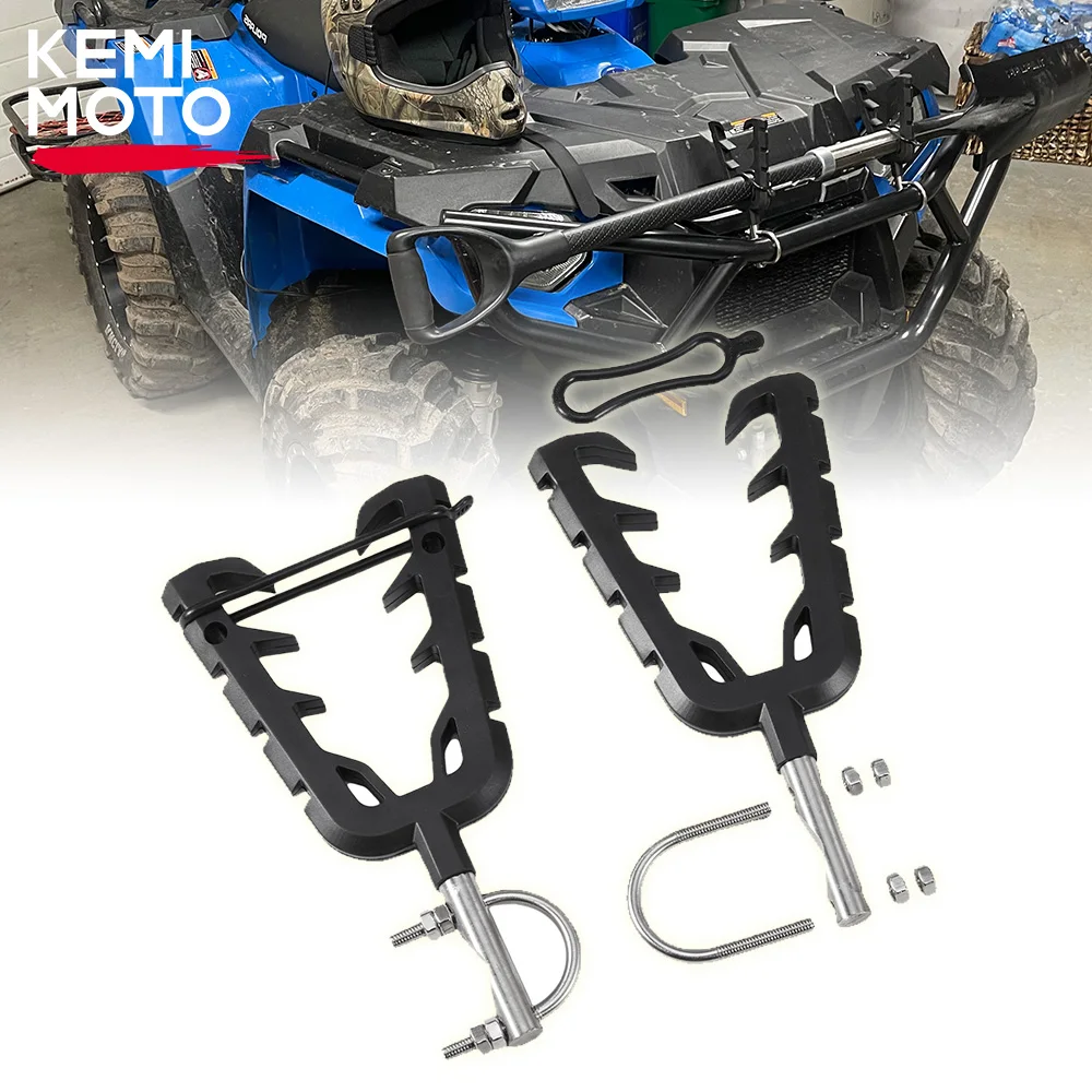 ATV UTV Single Bow Rack Holder Quad Bike Firearm Shooting V-Grip Single Handlebar Cushioned Rack For Car Scooter Accessories lp stranglers grip london lady single united artists 305984