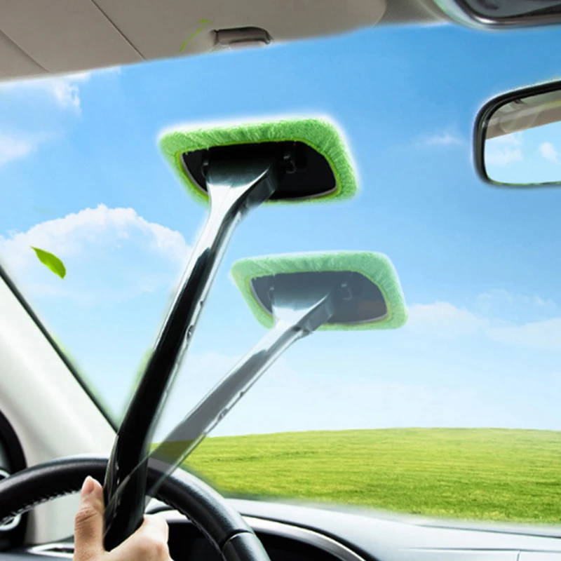 Car Window Cleaner Brush Kit Windshield Wiper Microfiber Wiper Cleaner Cleaning Brush Auto Cleaning Wash Tool With Long Handle car cleaning accessories,car window cleaner brush