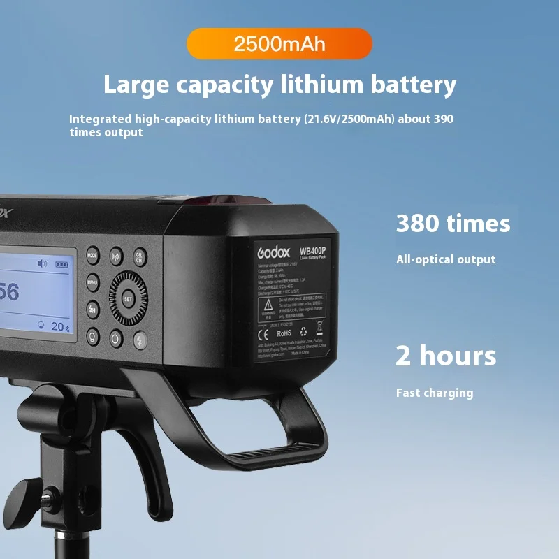Godox AD400 Pro WITSTRO All-in-One Outdoor Flash AD400Pro Li-on Battery TTL HSS with Built-in 2.4G Wireless X System 5