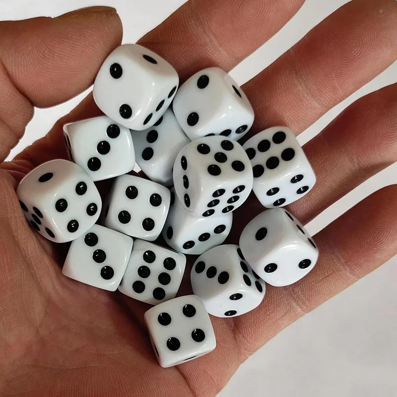 Dice Set White Dice Board Game Accessories 19mm 10pcs/set