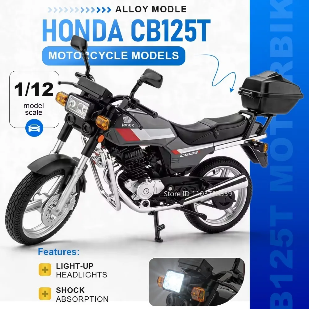 1:12 혼다 CB125T CB650 오토바이 장난감 모델 합금 다이캐스트 충격 흡..