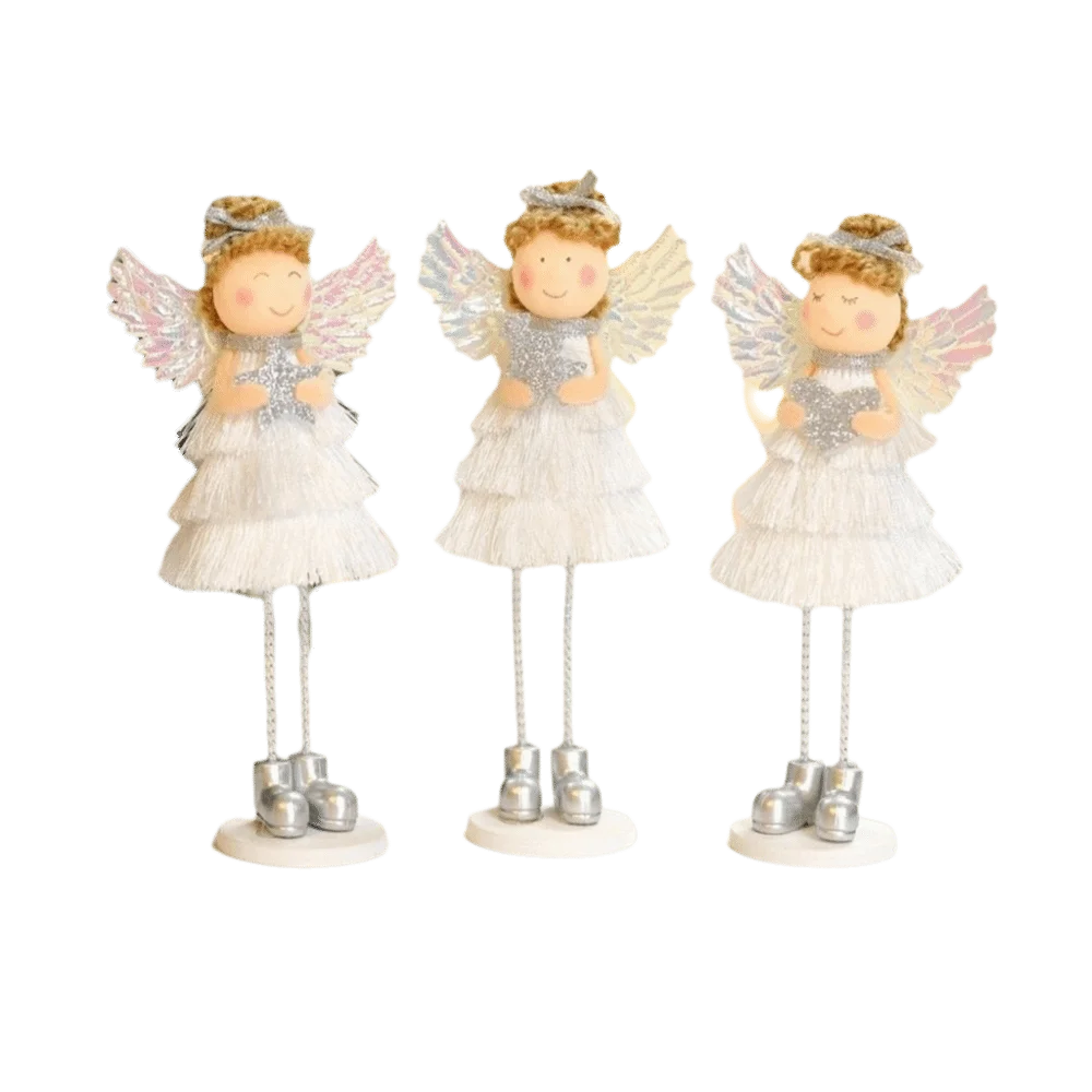 Christmas Angel Girl Figurine Wooden Decorative Ornament