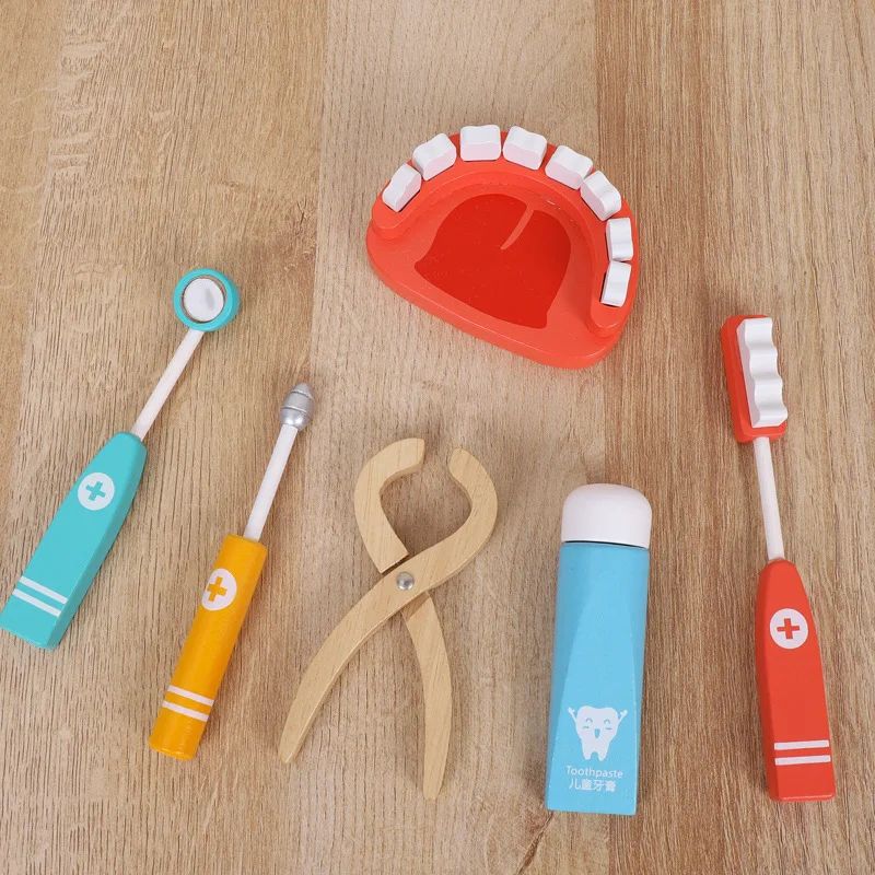 Creative Games for Kids 2-3 Children's Toy Set Toddler Doctor Toy Set 6 Wooden Tools Early Stem Building for Kids Ages 3-5