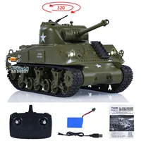 Heng Long RC Tank Infrared Combating 1/30 Scale RC Battle Tank Plastic Model Sherman M4A3 3841-01 2.4G Remote Control Toy 1