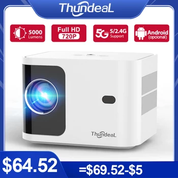 ThundeaL HD 미니 프로젝터 풀 HD 1080P 4K 비디오 5G 와이파이 안드로이드 휴대용 프로젝터 TD91 W 홈 시어터 시네마 비머 미니 빔프로젝터 무선 미러링 고해상도 가정용 캠핑용 가성비 프로젝터 3D 스마트 프로젝터 빔프로젝터 빔프로젝트 빔프로젝터 4k 안드로이드 한국어 빔프로젝터 4k 한글지원