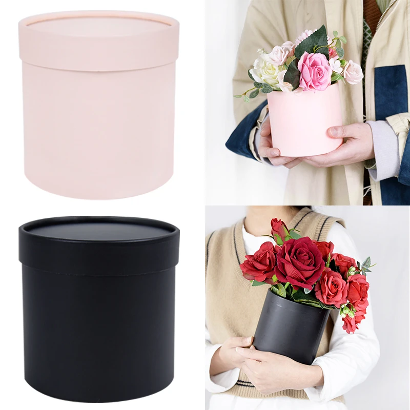 Pudełko na kwiaty różowe pudełka okrągłe pudełko kartonowe na prezent  cukierki opakowania na czekoladki strona główna kompozycja kwiatowa  dekoracje ślubne|Torby na prezenty i przybory do pakowania| - AliExpress
