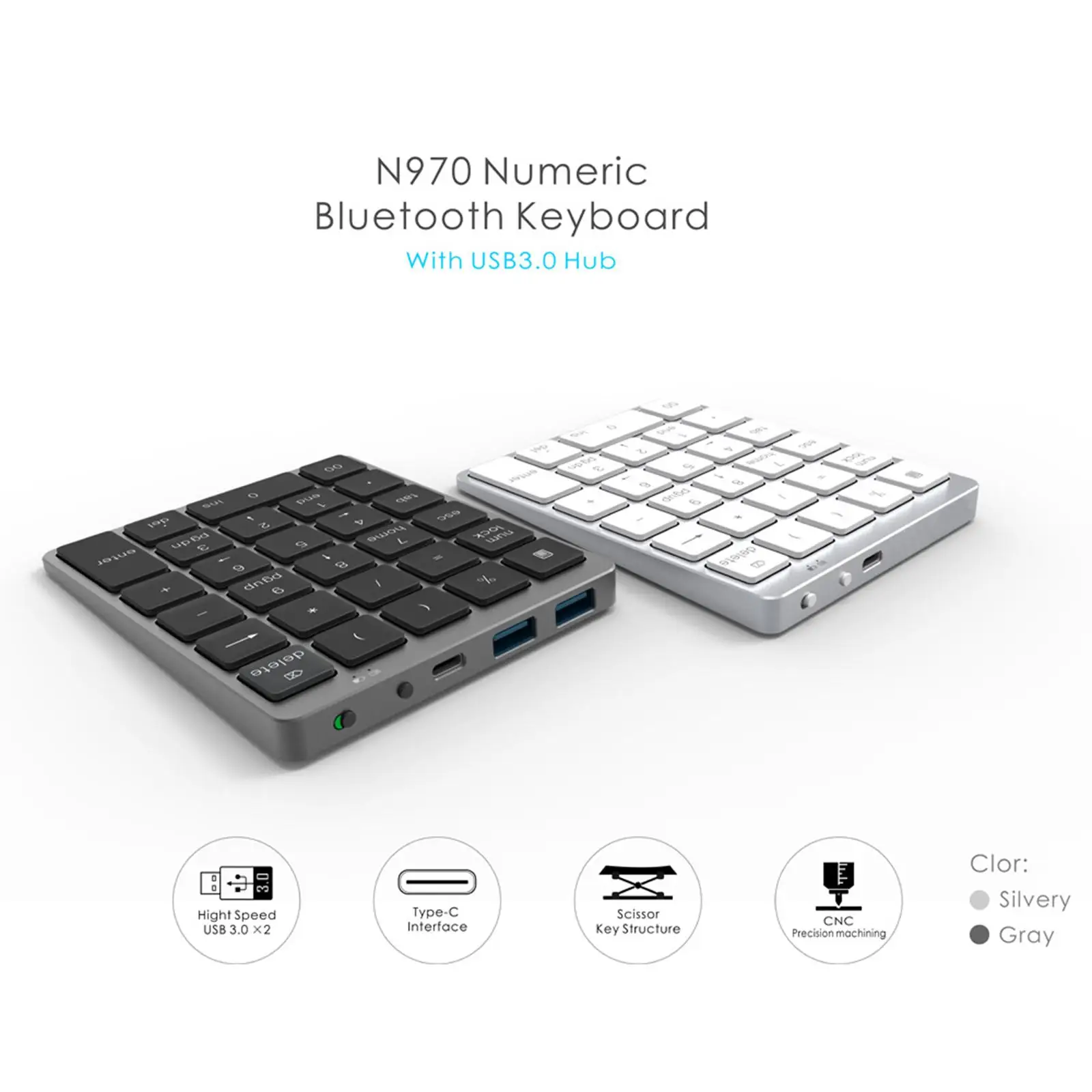 BluetoothWirelessNumberPads28KeysN960NumericKeypadfor