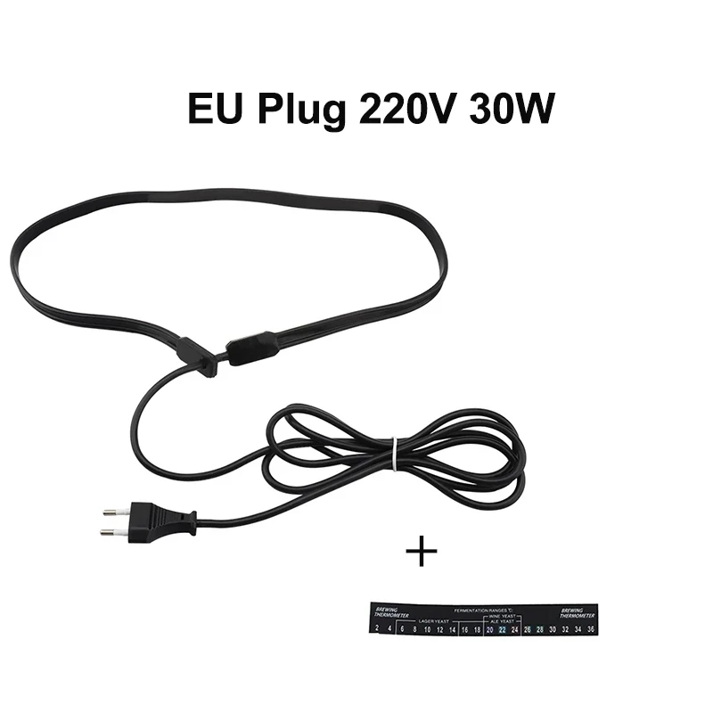 Beer Brewing Heating Belt with Digital Adhesive Stick Thermometer for Plastic Fermenter Bucket 220V/110V EU/US Plug
