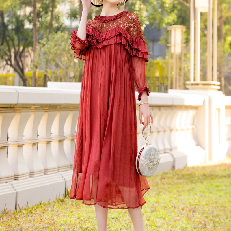 HighendDressesforWomen2023100mulberrySilkDressLadiesSummerTemperamentLongDresses