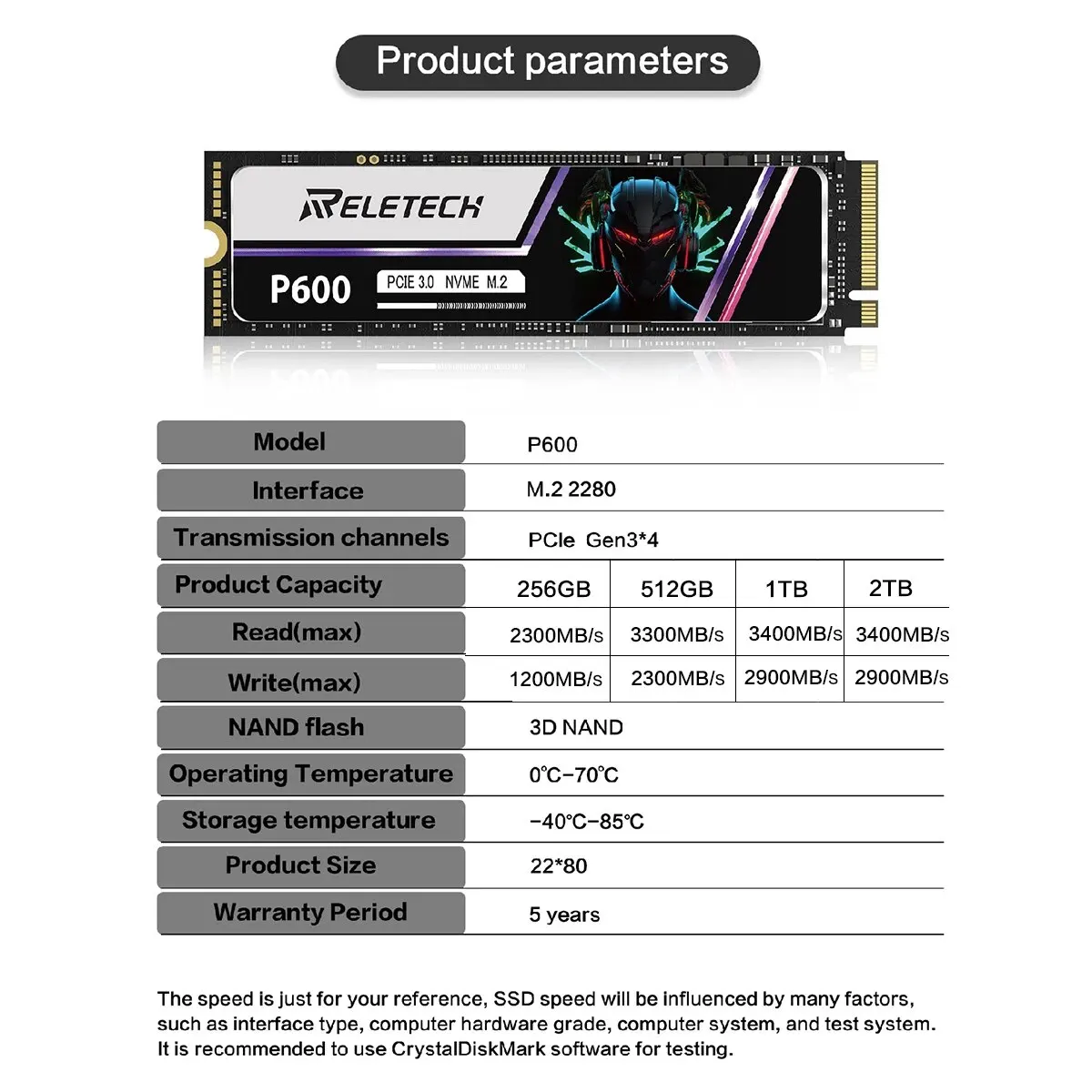 Рисунок 6 - Reletech P600 M2 SSD NVMe 1 ТБ 2 ТБ 512 ГБ SSD M