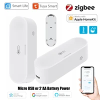Tuya Zigbee Smart Temperature and Humidity Sensor Micro USB / Battery Powered Home Security Work with Homekit Alexa Google Home