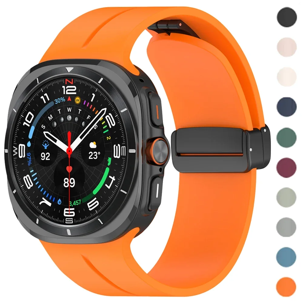Magnetic Folding Buckle Sport Silicone Watch Strap Bracelet