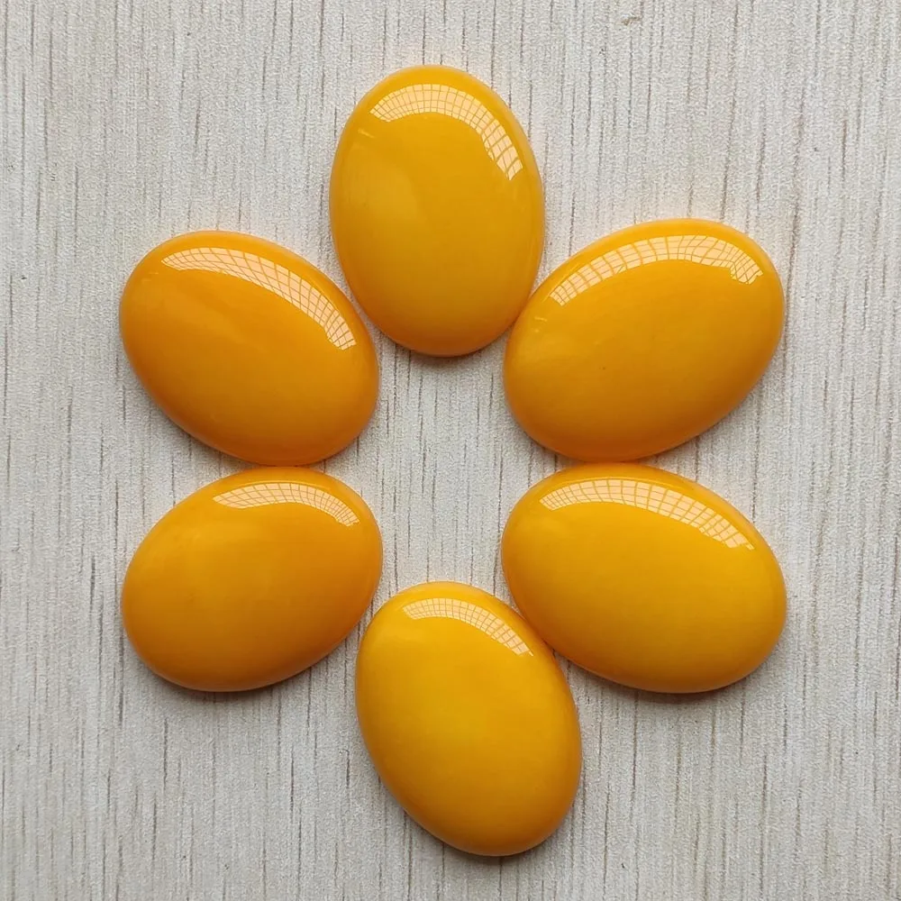 

Wholesale 6pcs/lot good quality natural yellow jade Oval CAB CABOCHON 30x40mm charms stone beads for Diy jewelry making