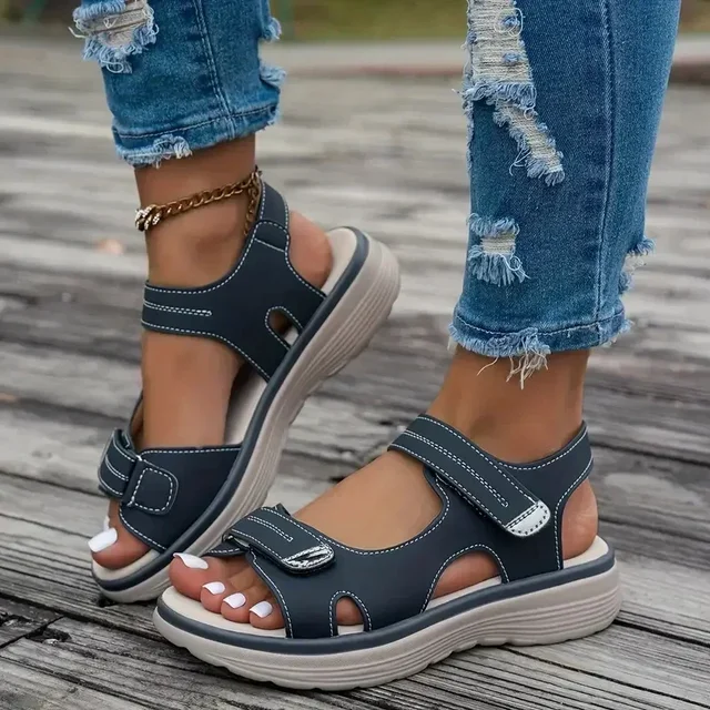 2025 nouvelles femmes sandales à talons compensés été léger plate-forme décontractée grande taille sandales femmes mode antidérapant chaussures de plage femme 1