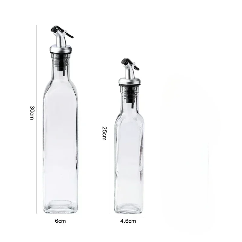 Transparent Glass Olive Oil Bottle 150/250/500ML Leakproof Kitchen Seasoning Soy Sauce Vinegar Press Type Cruet Barbecue Bottle 5