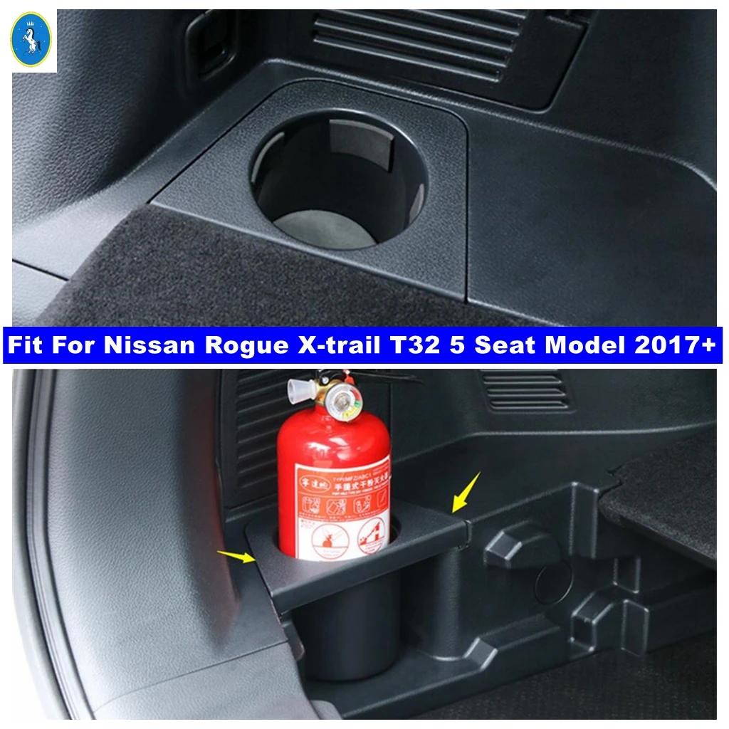 

Fire Extinguisher Holder Case Protector Cover Trim For Nissan Rogue X-trail T32 5 Seat Model 2017 - 2020 Plastic Car Accessories