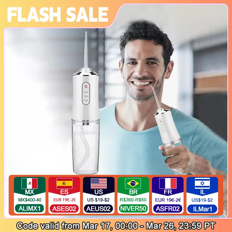 휴대용 스마트 전기 구강 Irrigator 물 Flosser 4 제트 3 모드 충전식 치과 워터 제트 Irrigator 치과 치아 클리너