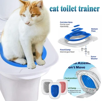 Kit di artefatti per addestramento alla toilette per gatti e cani, vassoio di sabbia, WC rimovibile, riutilizzabile, prodotti per l'addestramento alla pulizia degli animali domestici