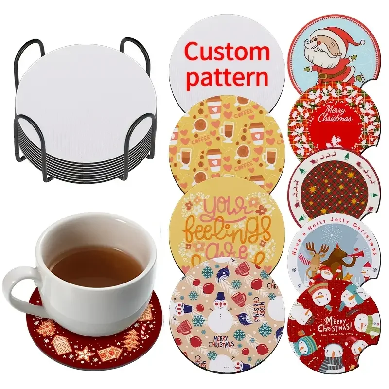 Customizable Personalized Coasters - Unique Pattern and Photo Design - Perfect Gift