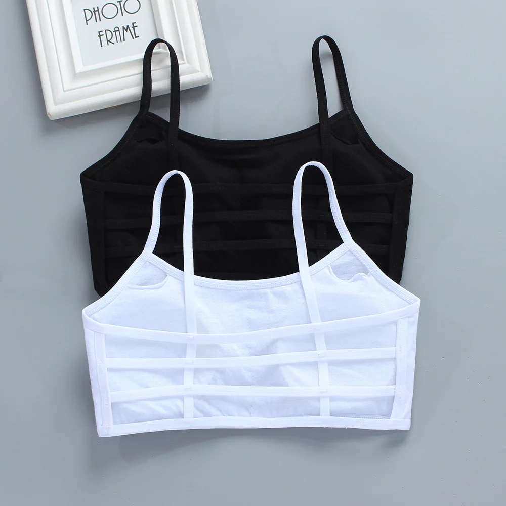 Sports Bra Training Bra Crop Top Seamless Underwear Vest Girls Lingerie Sets Girls Bra Beautiful Back Summer Cotton Underwear Black and White Children's Development Period Tube Top Underwear 9-18 Years Old