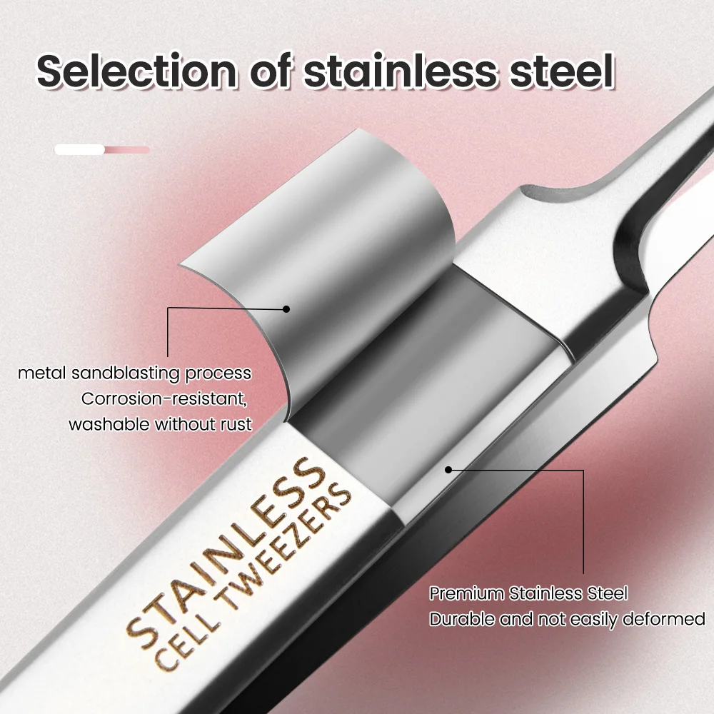 Blackhead Remove Strips German Ultra-fine No.5 Cell Pimples Blackhead Clip 0.1mm Blackhead Remover Tweezers Black Dots Pore Cleaner Acne Needle Tool