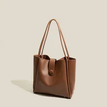 

Elmsk Large Capacity Single Shoulder Bag Casual Armpit Bag Women 2022 New England Style Fashion Simple Leather Bag Tote Bag