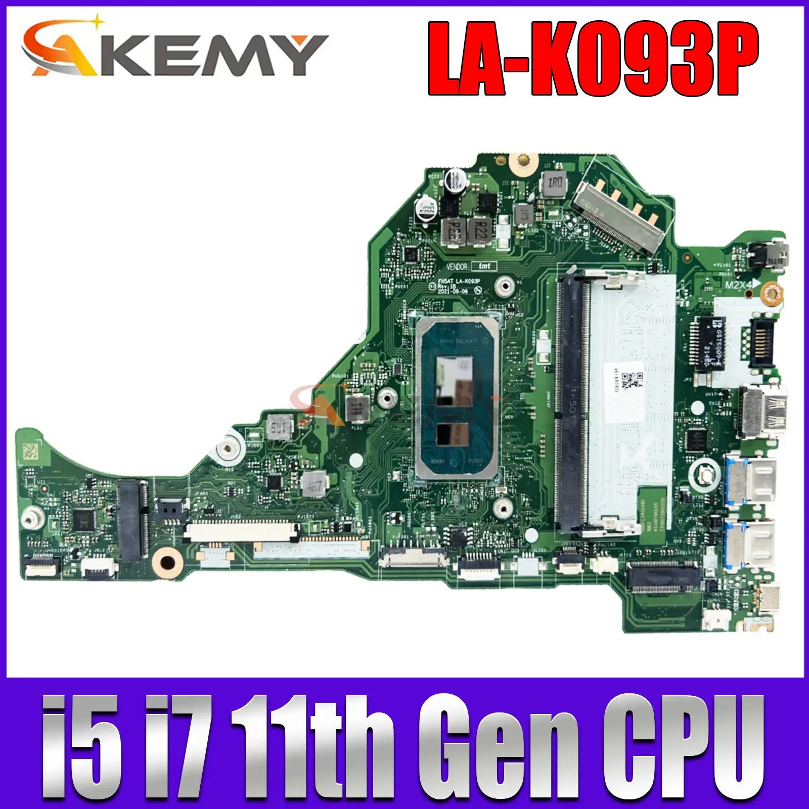 

For Acer Aspire A515-56T Laptop Motherboard With I7-1165G7 I5-1135G7 8GB RAM FH5AT LA-K093P NBA1711004 NB.A1711.004 DDR4