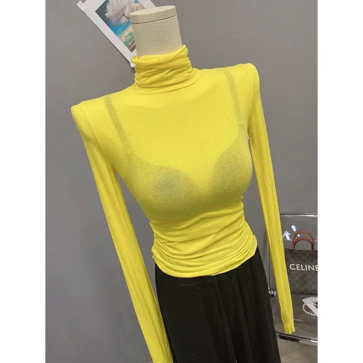 T-shirt da donna estiva girocollo manica corta slim f top corto