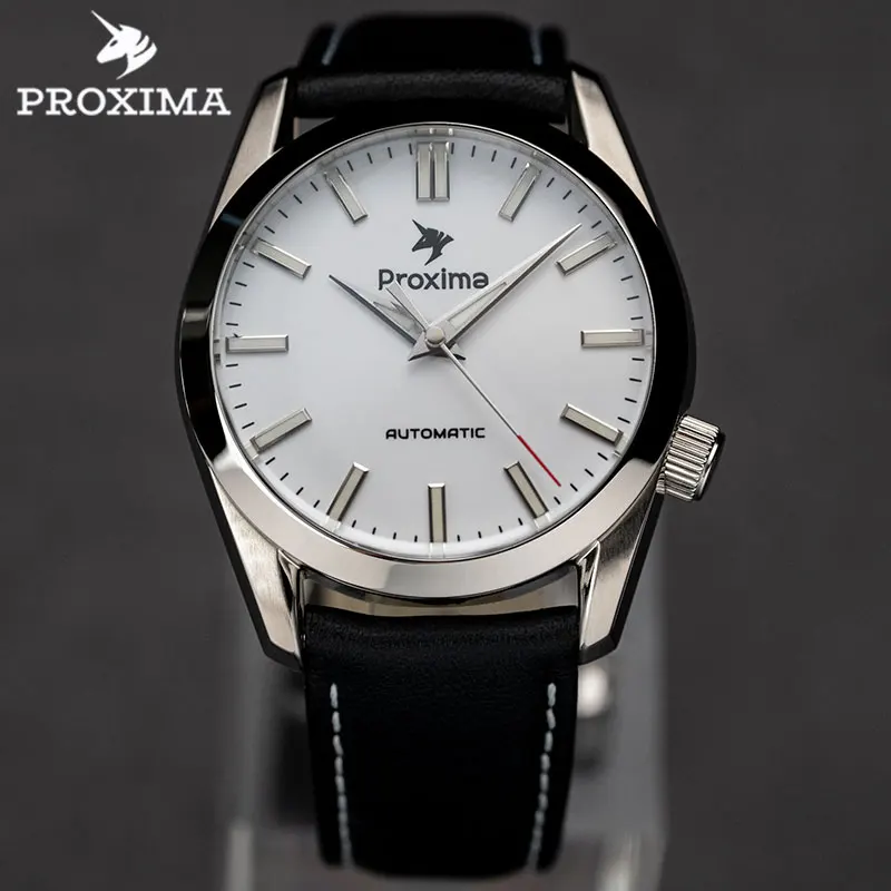 

PROXIMA 38MM Retro Men Mechanical Diver Watch AR Glass Sapphire 10 ATM Waterproof PT5000 Men Automatic Wristwatch BGW-9 Luminous