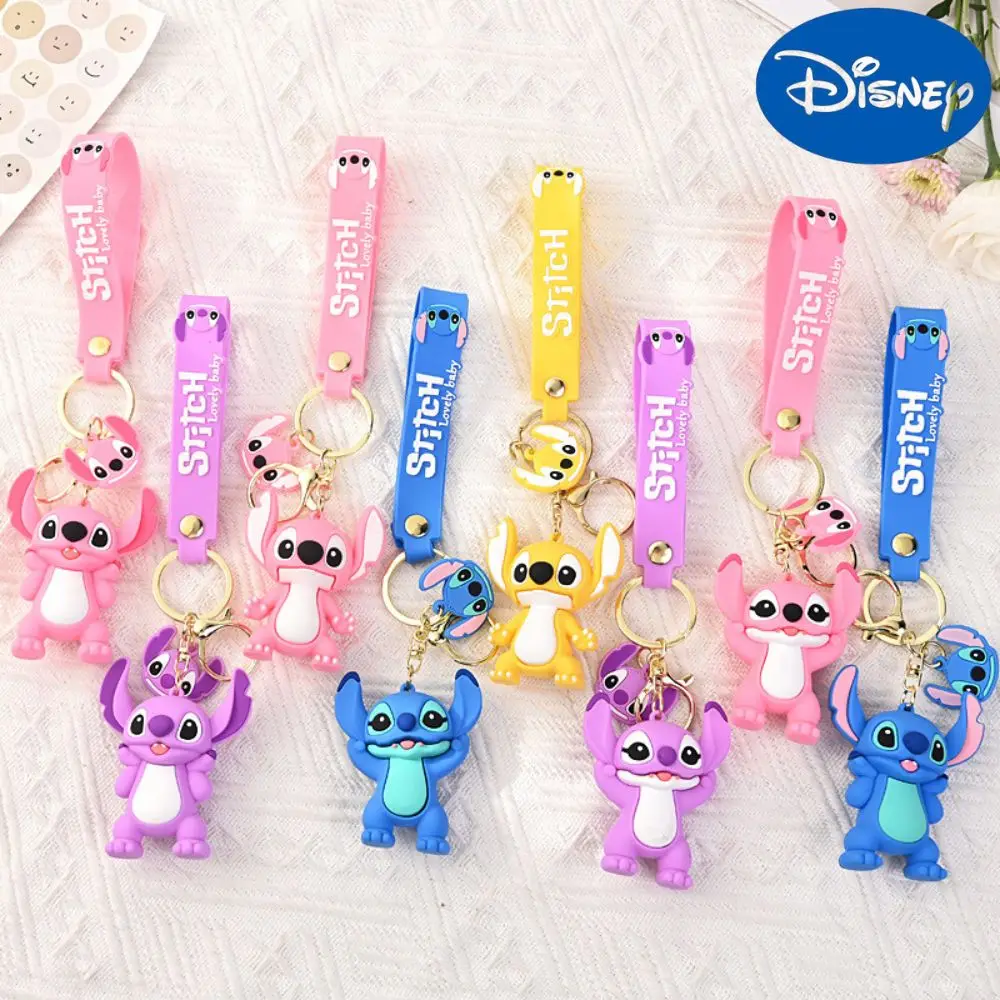 

Disney Cartoon Anime Lilo and Stitch Pendant Keychains Holder Car Key Chain Key Ring Mobile Phone Bag Hanging Jewelry Gifts