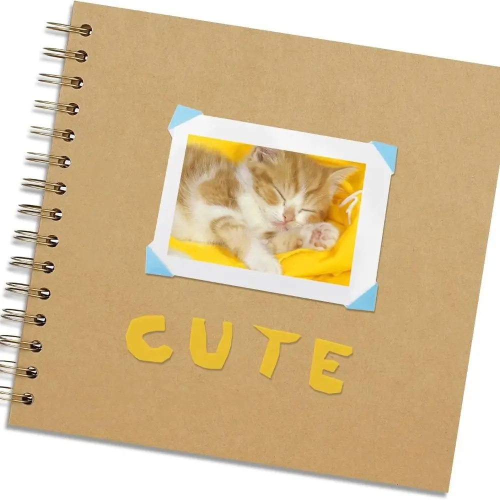 Album di ritagli di carta Kraft fatto a mano fai-da-te Album commemorativo semplice creativo Graffiti Libro di carte multifunzione Amici - immagine 5