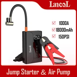 LANCOL 4 In 1 1000A Jump Starter 150PSI Air Compressor 18000mAh Power Bank Air Pump Tire Inflator Car Ignition Starter