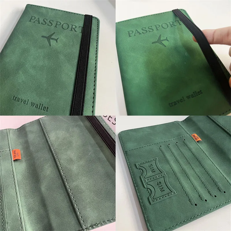 Damskie męskie RFID Vintage etui na paszport biznesowy wielofunkcyjny identyfikator karta bankowa portfel ze skóry PU etui akcesoria podróżne