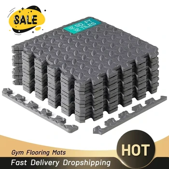 16 Piece Puzzle Gym Mat Non-Slip Floor Mat for Kids Eva Interlocking Foam Quiet Non-Slip Home Gym Equipment Mat for Home Gym 1