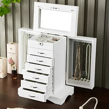  Big 7 floors Wood Jewelry Box jewelry display casket / earrings ring box /jewelry box organizer /case for jewelry gift box 