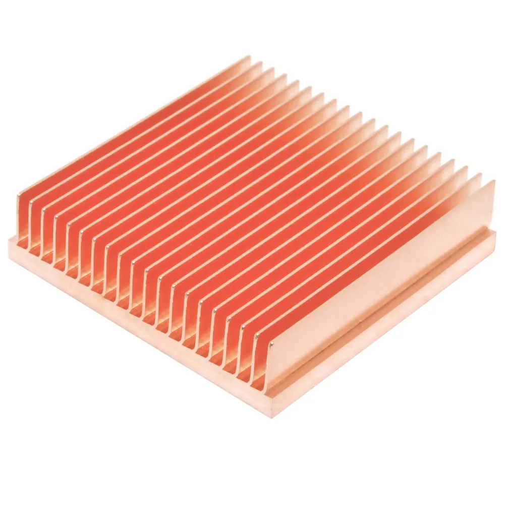 Fin de Calor de Cobre Puro Faça Você Mesmo Radiador para Chip Eletrônico ic Refrigeração 40x40x10 mm