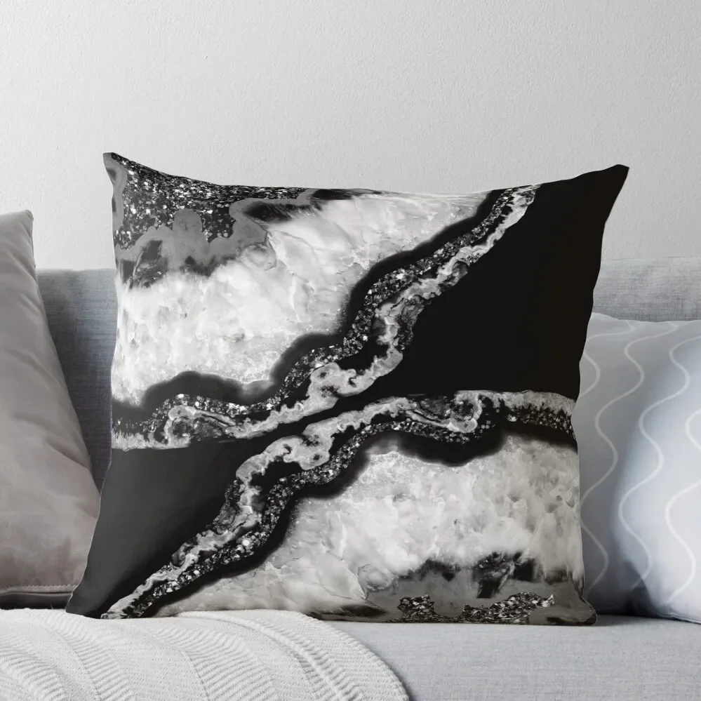 

Yin Yang Agate Glitter Glam #4 (Faux Glitter) #gem #decor #art Throw Pillow Christmas Pillows bed pillows Luxury Sofa Cushions