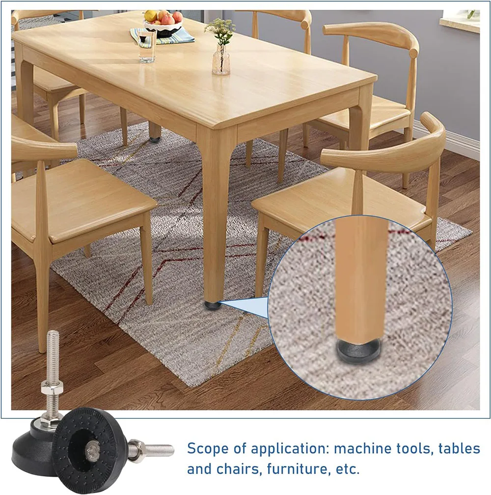 Adjustable Lathe Leg Thread Type Adjustable Levelling Feet Swivel Base Articulating Leveling legs 4Pcs Furniture Glide Pad furniture gliders furniture leg pads furniture foot pads furniture leg caps rubber furniture feet pads furniture feet levelers furniture feet furniture foot protector