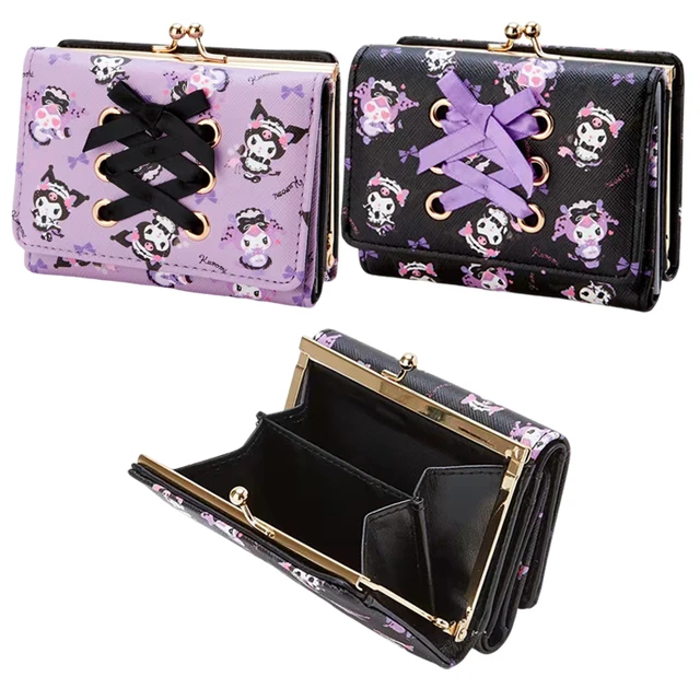 Cartoon Kawaii Animals Anime black Kuromi Maid Coin Purse PU Wallet fold Bag girl Japanese Cute Holdhand Bag Toys Gifts 1