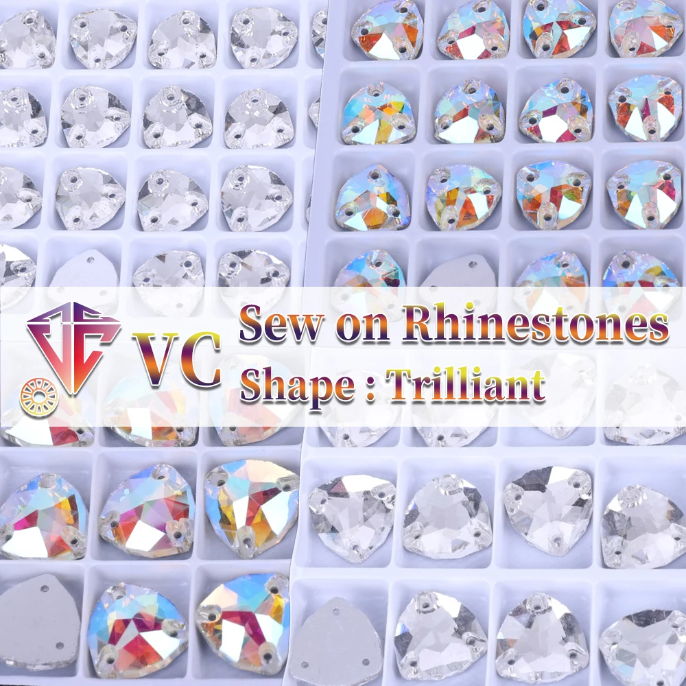 Aufnähen ab Strass trilliant Form Flatback Glas kristalle für Kleidung Brautkleider alle für Dekoration DIY – Detail 1