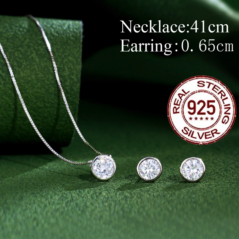 Zircons 925 Sterling Silver Jewelry Set for Women